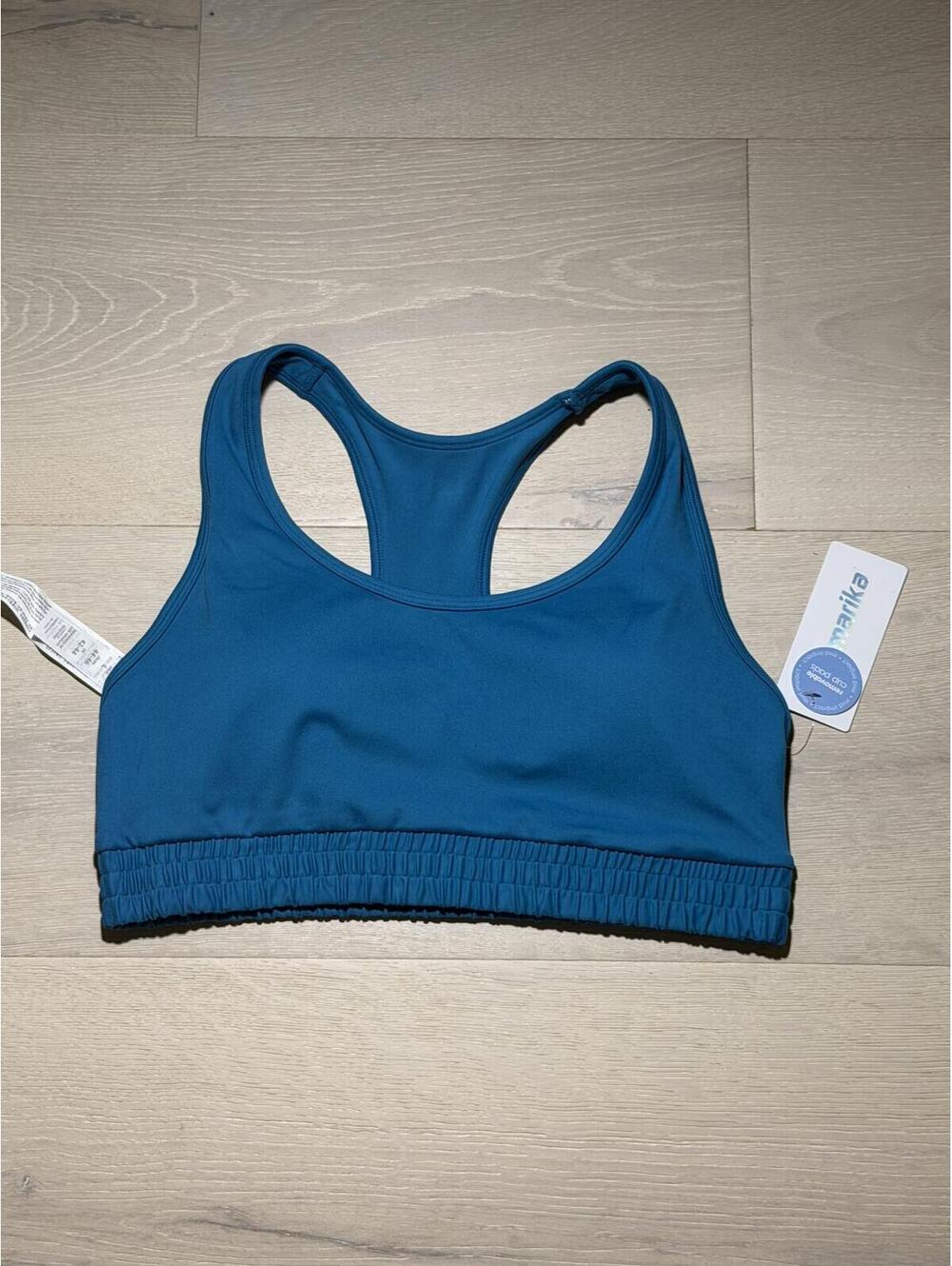 Marika Racerback Sports Bra Women’s Large Teal Mid Impact Removable Cups NWT